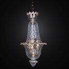 Lampadario classico in vetro murano trasparente e oro 3 luci BGA 2125