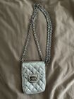 CHANEL SILVER METALLIC AGED CALFSKIN QUILTED 2.55 REISSUE PHONE CASE