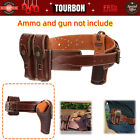 TOURBON Leather Holster Handgun Hold Revolver Pistol Ruger Holder Belt Mag Pouch