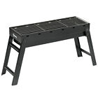 Outsunny Barbecue a Carbonella Portatile con Gambe Pieghevoli in Metallo Nero