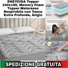 Topper Matrimoniale 140x190cm,Memory Foam Topper Materasso Respirabile Con Tasca