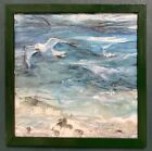 Original Small French Modernist Impressionist Seascape Gouache Painting