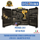 TRAPANO AVVITATORE STRAUS A DOPPIA BATTERIA AL LITIO 24 V + VALIGIETTA 92 PEZZI