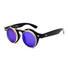 Flip Up Circle Steampunk Glasses Goggles Sunglasses Emo Retro Vintage Cyber Punk