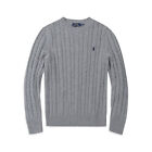 Uomo Maglione manica lunga maglia Sweater Girocollo Polo Pullover