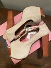 Originali tacco Jeffrey Campbell in vera pelle beige con scatola originale