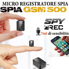 MICRO REGISTRATORE AUDIO VOCALE  SPY SPIA MINI AMBIENTALE Gsm microspia