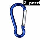 2x  Moschettone Gancio Alpinismo Sicurezza Fibbia Lock blu blue