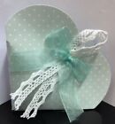 STOCK 20 PEZZI Shabby verde Scatolina in cartone cuore portaconfetti dec 04GF