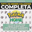 Tutti Unown Pokémon HOME Collezione Completa Tutte le 28 Lettere Shiny Non 6 IV