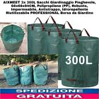 3pz 300L Sacchi Giardinaggio Pieghevole, 68x68x84CM, Polipropilene PP Robusti