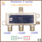 Partitore antenna TV sdoppiatore 3 uscite splitter ripartitore divisore segnale