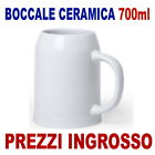 BOCCALE CARAFFA BIRRA CERAMICA 700ml BIANCO INGROSSO 10/20/30/50pezzi