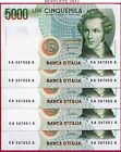 ITALIA ITALY - 5.000 5000 LIRE BELLINI 1985 5 pz- LETTERA A - P 111a -  FDS/UNC