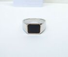 Clogau Gold Silver & Rose Gold Onyx Signet Ring Size M RRP £159