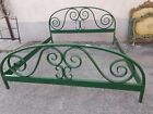 LETTO LEGNO STILE THONET MATRIMONIALE  LACCATO VERDE - COMPLETO - 1940 EMILIA