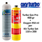 Coppia bombole (1 Turbo Gas 400 gr + 1 Ossigeno 1 Lt ) per Turbo Set 110 e 200