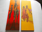 QUADRO DIPINTO COPPIA  LITOGRAFIE       DONNE AFRICA   35X12    -   FESTIVANYA -