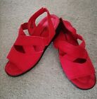 Sun Bay Footwear (USA) - Naples Red Canvas Sandals - Size 8US/ 39EU /6UK