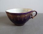 Sarreguemines France tazza fondo blu decoro in oro faience porcellana fine  800