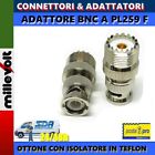 2pz. CONNETTORE ADATTATORE BNC A SO239 GIUNTO BNC MASCHIO A PL259 FEMMINA