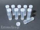 contenitori provette plastica 10pz 14x52 PE  7ml fiale tappo pressione perline