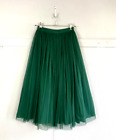 ASOS Tulle Layered Midi Skirt Green Calf Length High Rise UK6 Occasion Wear