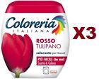 3 PZ COLORERIA ITALIANA ROSSO TULIPANO POD TUTTO IN 1 COLORANTE PER TESSUTI