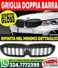 😍GRIGLIA ANTERIORE Ⓜ️LOOK 🅱️MW SERIE 3 G20 G21 BMW DOPPIA FASCIA NERO LUCIDO