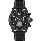 OROLOGIO GUESS FLEET W0971G1 watch SILICONE BUCKLE uomo CRONOGRAFO NERO 44MM