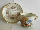 ANTIQUE NAPLES CAPODIMONTE PORCELAIN CUP AND SAUCER