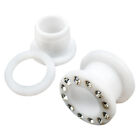 Dilatatore Flesh Tunnel Plug Piercing Plastica con Cristalli