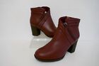 CLARKS CUSHION SOFT "ENFIELD ELLEN " WINE LEATHER ANKLE BOOTS UK 5 WIDE RRP £65