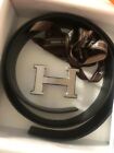 Cintura Belt Hermes 38 mm. Chocolate /Black 95 Cm. H Buckle Silver