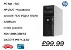 HP Z620  Workstation xeon E5-1620 V2@ 3.70GHz 32GB ram nvidia graphics NO HDD