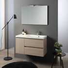 Kiamami Valentina Mobile bagno sospeso 90cm, 1A e 2C con lavabo decentrato dx e