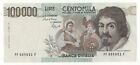 100000 LIRE CARAVAGGIO I° TIPO 1983 LETTERA  F  1993