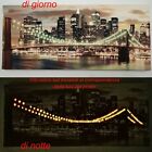 Quadro moderno tela canvas NEW YORK brooklyn bridge 90x40 100 luci micro led