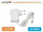 ALIMENTATORE SWITCHING DC 12V 1A PER CCTV TELECAMERA CIRCUITO CHIUSO BIANCO