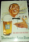 RARE BEAUTY 1950s DORTMUNDER ACTIEN-BIER Metal Beer Sign Wall Bar Art German DAB