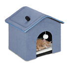 Casetta gatti cuccia cani piccoli HLP 44x48x45 cm casa rifugio peluche teddy blu