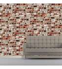 DUTCH WALLCOVERINGS Carta da Parati Motivo Mattoni Rosso