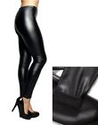 Leggings Donna Effetto Pelle Termici Felpati Caldi Pantaloni Similpelle