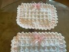 Hand Crochet Dolls Pram Cover + Pillow white