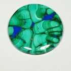 103 CT TOP QUALITY NATURAL BLUE AZURITE MALACHITE ROUND CABOCHON GEMSTONE OB-146