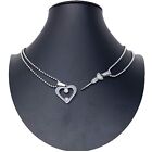 Cuore Freccia Ciondolo Spezzato Argento 2x Collana Acciaio Uomo Donna Amici A/15