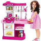 Cucina Giocattolo Bambini Fornello Luci Suoni 30 Accessori Gioco 52x26x72cm Rosa