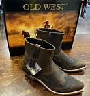 Stivali bassi in pelle western boots Old West con zip MF1516