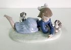 Lladro 5594 Playful Romp Figurine - Excellent, Dogs, Puppies, Girl