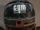 CASCO DEMI JET CGM NERO CON INSERTI IN PELLE.